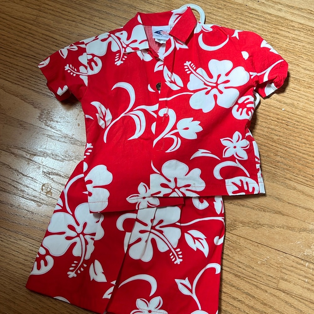 Red Hawaiian Shirt set